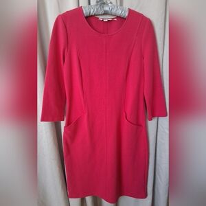 Boden Vibrant Pink Long Sleeve Dress